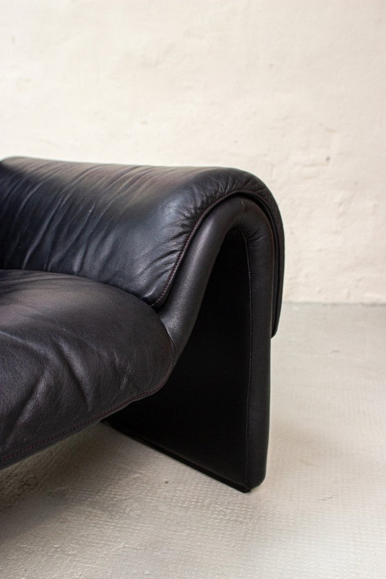 Image 1 of Vintage DeSede 2011 Sofa Two-Seater Couch Leather Mid Century 80s