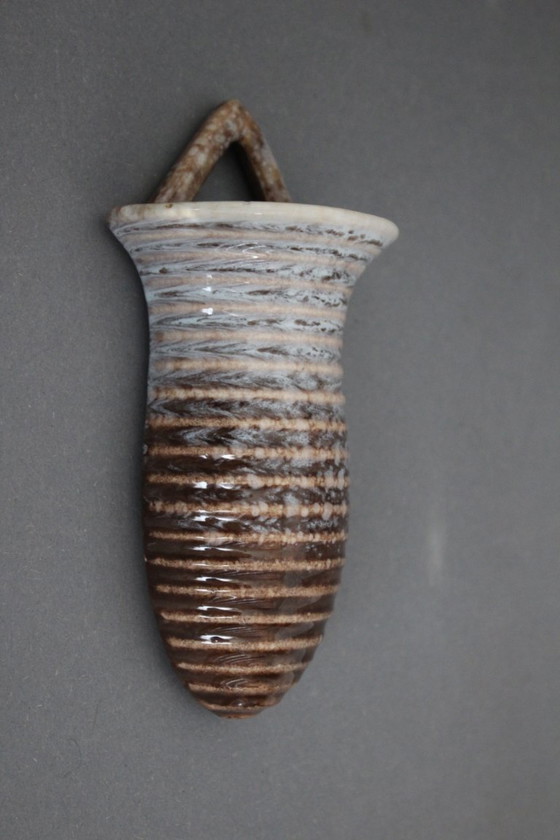 Image 1 of Strehla ceramic wall vase with gradient glaze, vintage from the 1970s