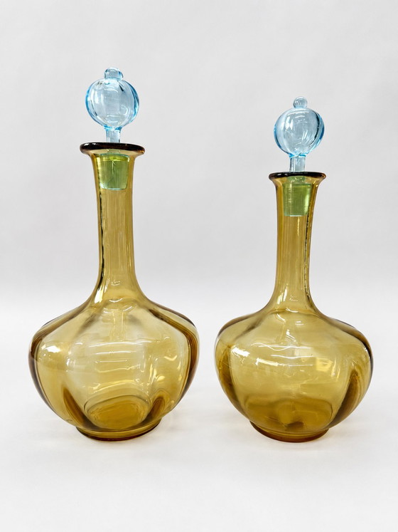 Image 1 of Carafes antiques françaises « George Sand » – Cristallerie de Portieux – ca. 1900