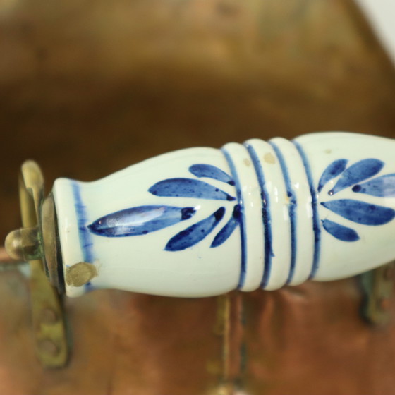 Image 1 of Antique Copper Helmet-Shaped Coal Kit Flower Pot