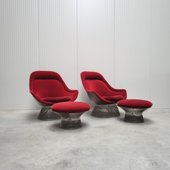 Image 1 of Warren Platner Easy Lounge Chair & Ottoman By Knoll Bayberry