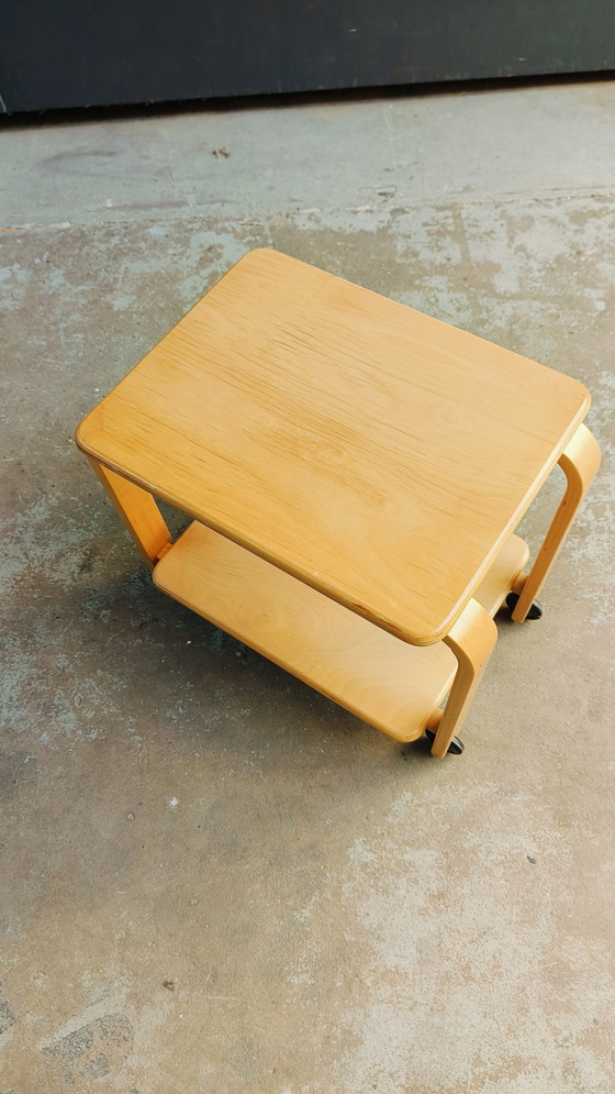 Image 1 of Carrello Zweedse IKEA Scandinavische Berken Brunado 2004 in Stijl van Alvar Aalto - Piccolo danno su una gamba