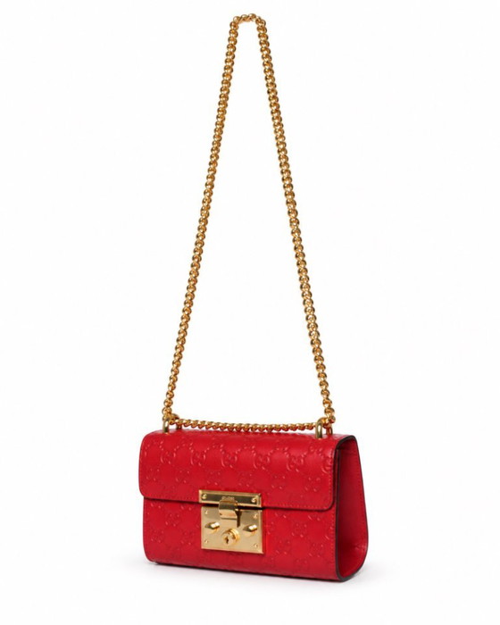 Gucci, borsa Padlock stampata GG in pelle rossa – Borse a tracolla, Calfskin (photo 4 of 14)