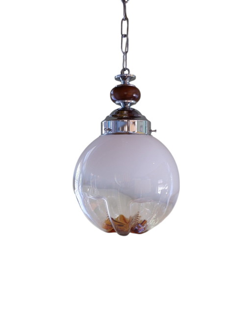 Lampe pendante en verre de Murano pour Mazzega