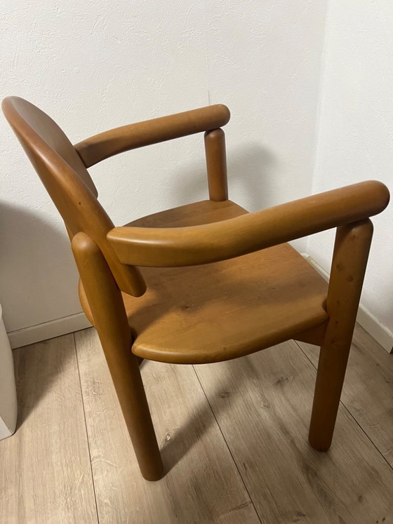 Image 1 of Ensemble de 6 chaises de salle à manger en hêtre massif, signées Rainer Daumiller, années 1970/1980