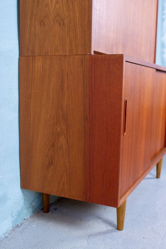 Image 1 of Vintage secretair bureau, dressoir, bijzettafel, teak, Hundevad bureau