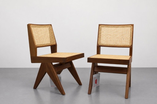 Capitol Complex, Cassina, Pierre Jeanneret Poltrona, Teak, Rattan