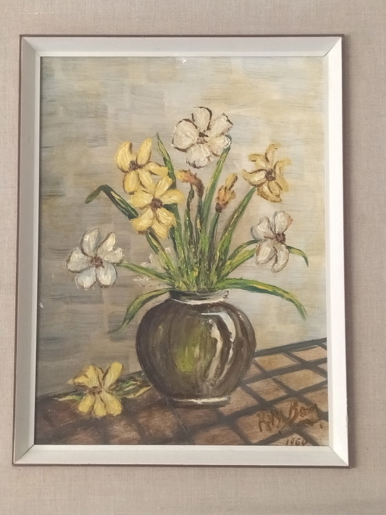 Image 1 of Superb Still Life - Bouquet of Daffodils - Raymond BOVY (1960)