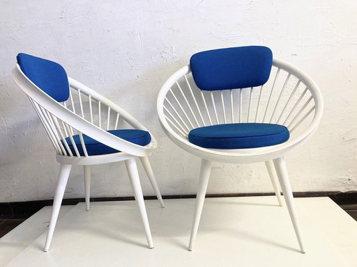 2 fauteuils Circle Chairs Mid Century Scanandinavian Design années 60