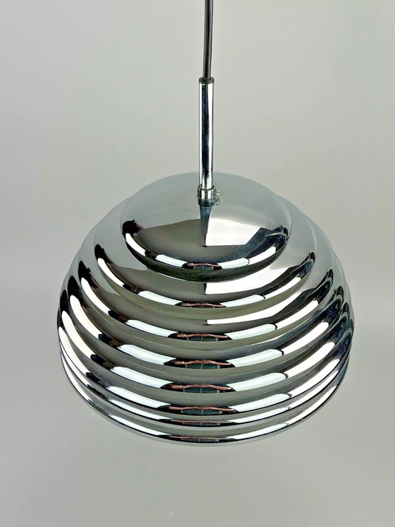 Image 1 of Lampada da soffitto anni '60 anni '70 Staff Leuchten Kazuo Motozawa Saturno design cromato
