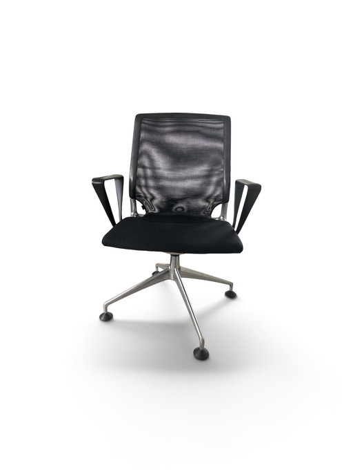Chaises de bureau et de conférence Vitra Meda - Lot de 4 – draaistoelen, Chrome, Textile (photo 2 of 6)