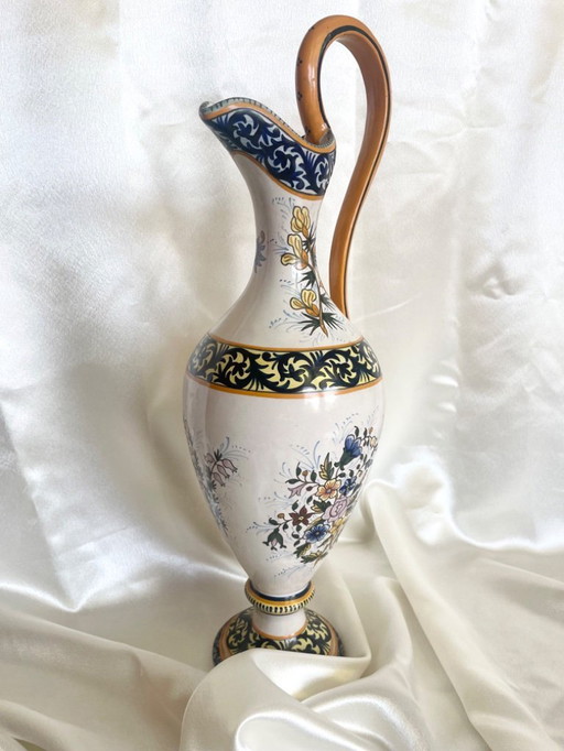 Grand vase ancien Henriot Quimper – faïence bretonne décorative peinte à la main