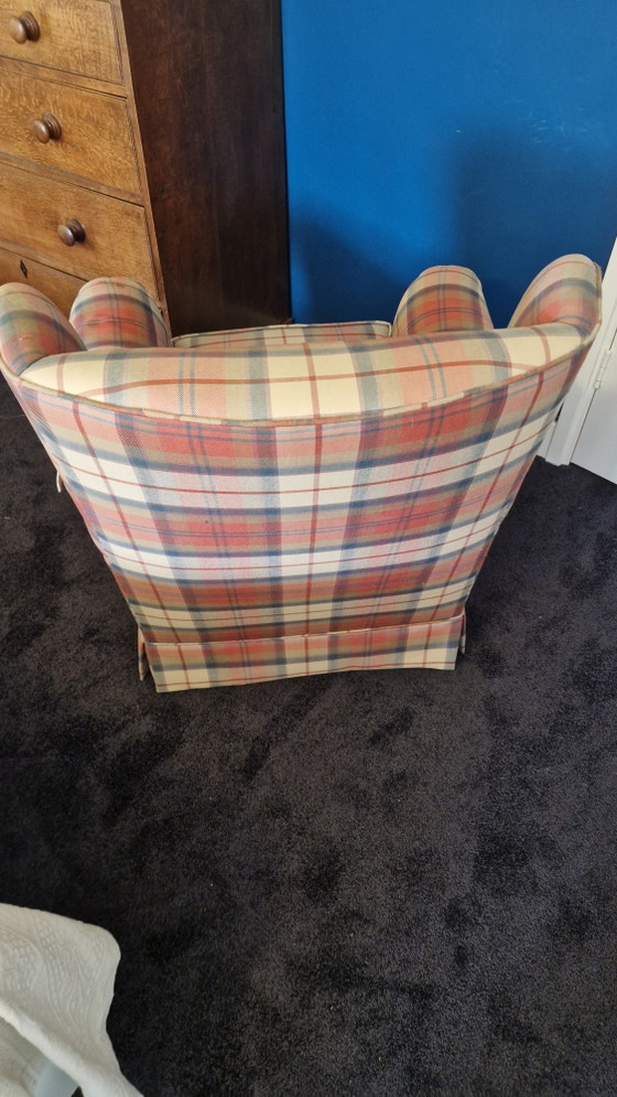 Image 1 of Classic Wingback Armchair with Scottish Tartan | Country Style Armchair