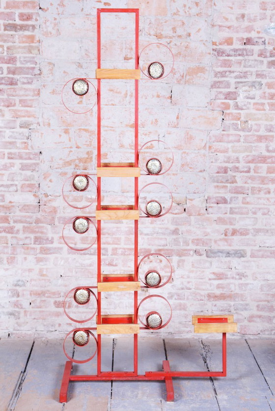 Original Mid-Century Decorative Wall, Brass, Paint, Lacquer, Czech, 1950s – Wall decoration, Metal, Wood (photo 11 of 11)