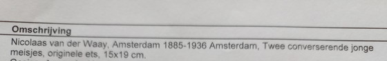 Image 1 of Nicolaas van der Waay grabado 15 x 19 cm