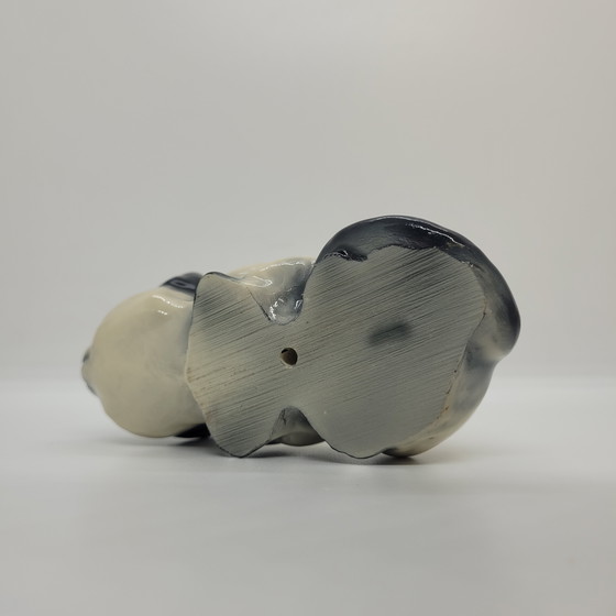 Image 1 of Figur „Liegende Katze“, emailliertes Porzellan, Lladró-Stil, 20. Jahrhundert – Spanien