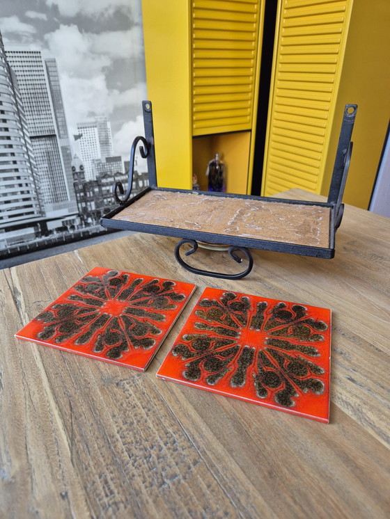 Image 1 of Appendiabiti da parete vintage con piastrelle in ceramica - SERVAIS Germania