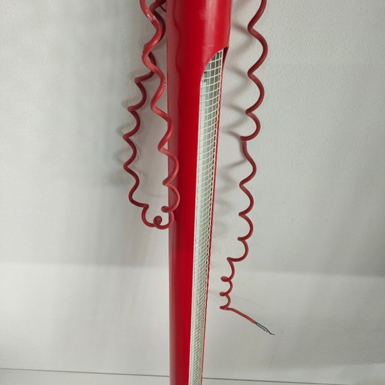 Image 1 of Ampia lampada vintage a tubo fluorescente massiccia in stile pop art da soffitto (rosso)