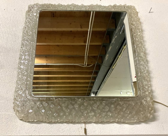 IJsspiegel van Egon Hillebrand, vierkant met licht, jaren 70 – Plexiglass, Metal (photo 14 of 15)