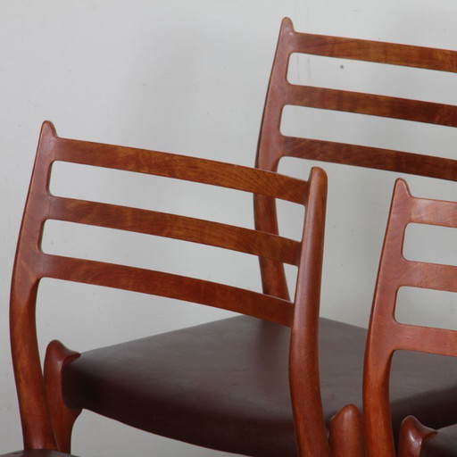 Set of 6 teak chairs by Niels Otto Moller, model 78, 1960
