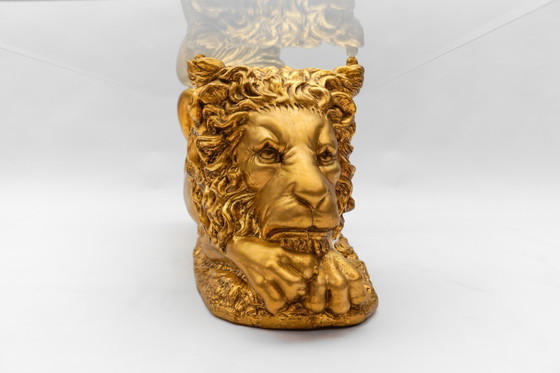 Image 1 of Vintage Italian Ceramic Handcrafted Lion Coffee Table, 1960s