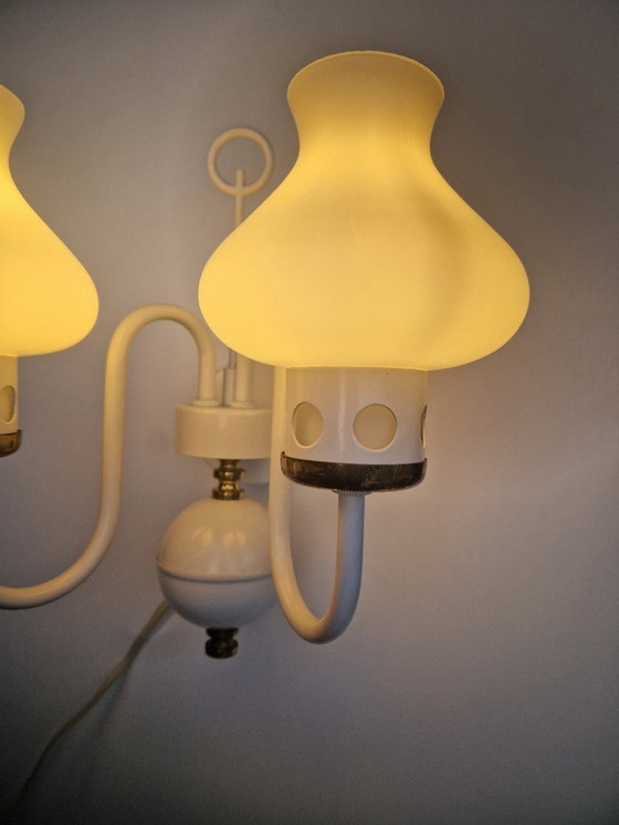 Image 1 of Rare Mid-Century Czech Lighting Set – 6-Arm Chandelier + Wall Lamp by Drukov, 1960s