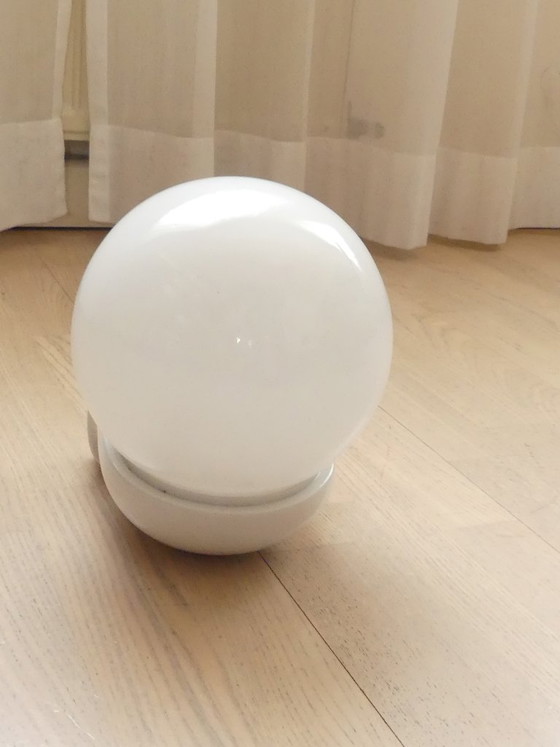 Image 1 of Ceramic sphere lamp, wall light, sphere lamp, white opal glass, 1930s, UK1aeb