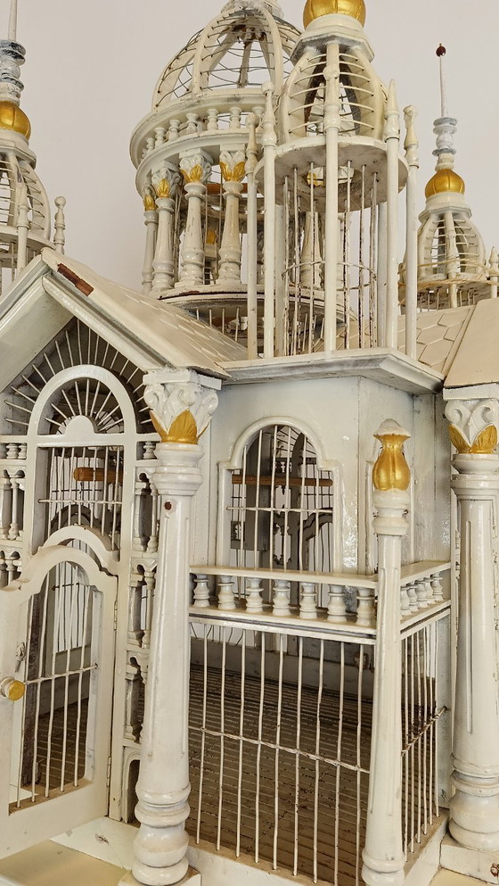 Image 1 of Jaula de pájaros victoriana francesa de mediados de siglo