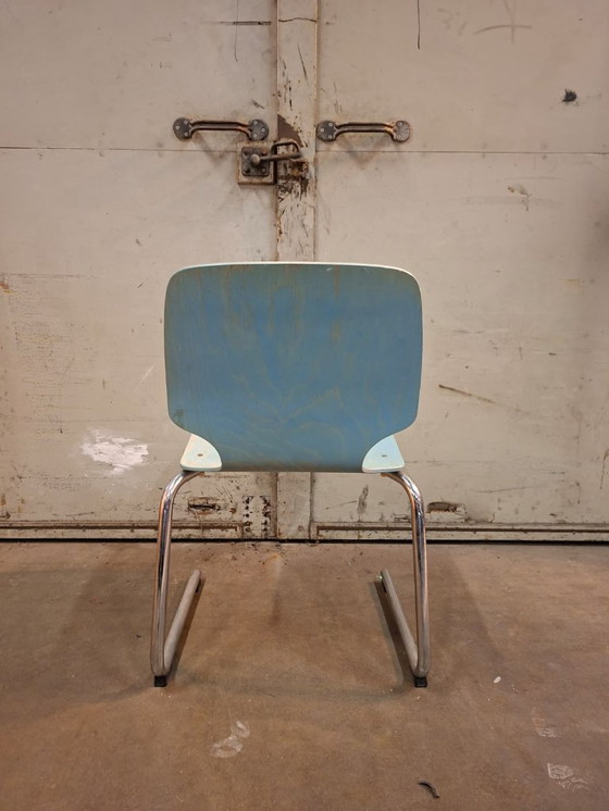 Image 1 of Sedia a sbalzo vintage Kusch & Co Flötotto anni '80, blu chiaro
