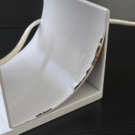 Image 1 of SUPERB VINTAGE LAMP 1970-1980 IN WHITE LACQUERED BENT METAL, 70S, 80S, 1980S DESIGN