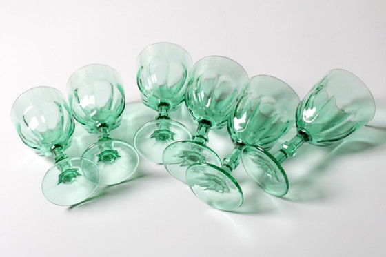 Set di 6 Bicchieri da Vino Verdi Vintage / Calici / Crisal / Portogallo / Anni 2000 – Crisal Glass (photo 10 of 13)