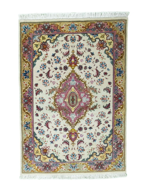 Tabriz 50 Raj anudado a mano con seda – 87 x 60 cm