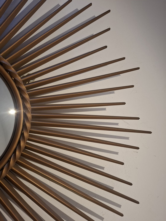 Image 1 of Espejo sol de 70cm, marca Chaty Vallauris, firmado a partir de 1960.