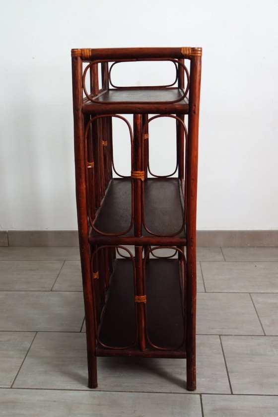Image 1 of Vintage bamboe en rotan plank