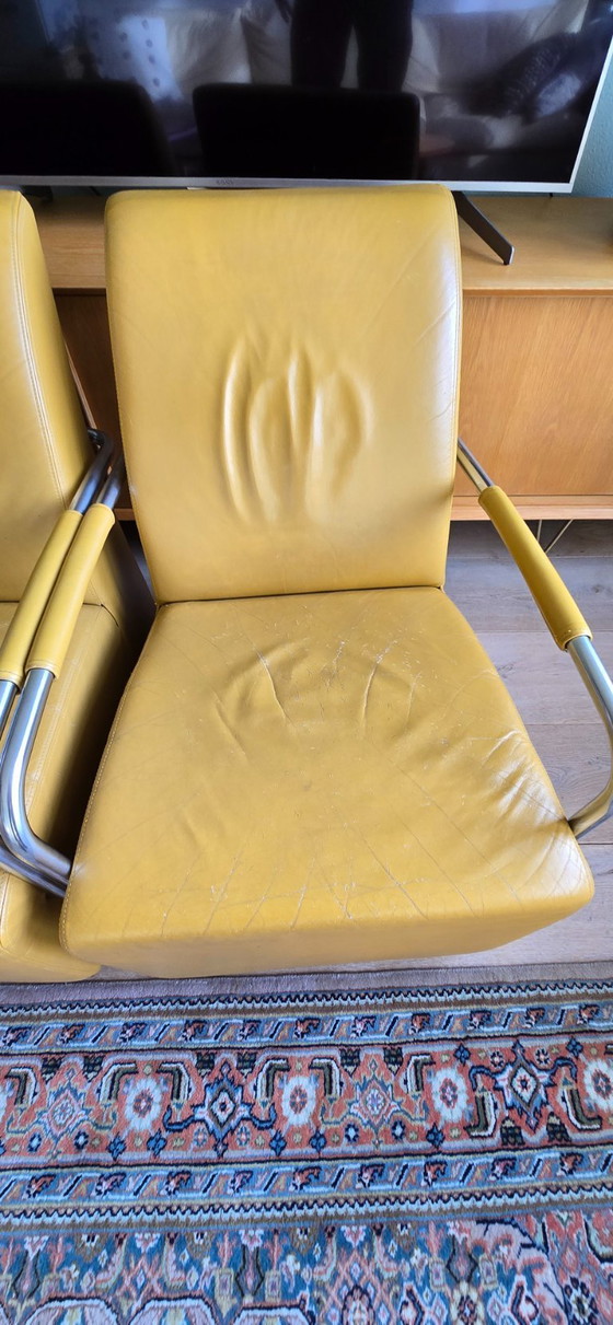 Image 1 of Chaises en cuir Jan des Bouvrie Gelderland 6420