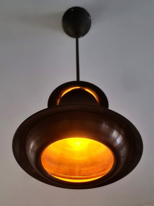 Artdeco - Lampada a sospensione - Ottone - Anni '30 - Francia