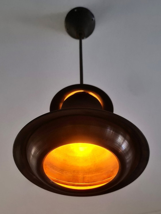 Image 1 of Artdeco - Lampada a sospensione - Ottone - Anni '30 - Francia