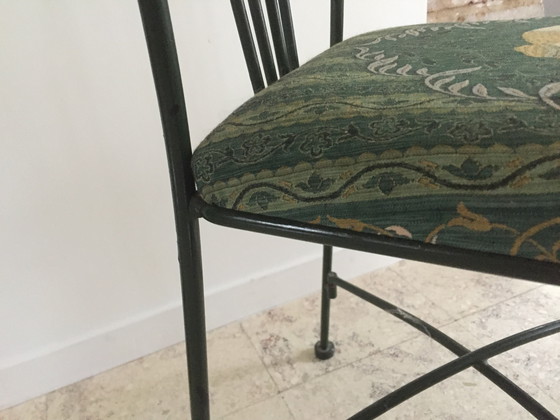 Image 1 of Stalen en stoffen tuinstoel