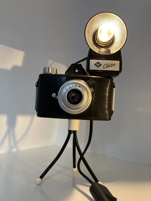 Vintage Camera Lamp With Retro Flash