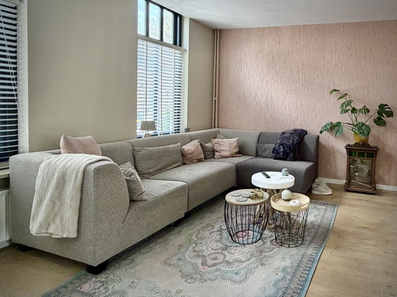 Image 1 of Montèl-Ecksofa – Moncanta-Stoff und Caffè-Leder – sehr guter Zustand