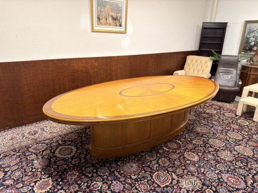 Grande table de réunion Globe Wernicke Art Déco table à manger