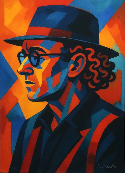 Karmen Moccha : "Keith Haring". Signé à la main et numéroté. Édition 1/10. Giclée sur velours Hahnemühle.