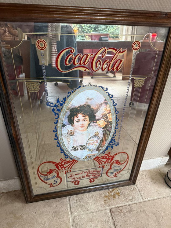 Image 1 of Magnifique miroir Coca-Cola vintage