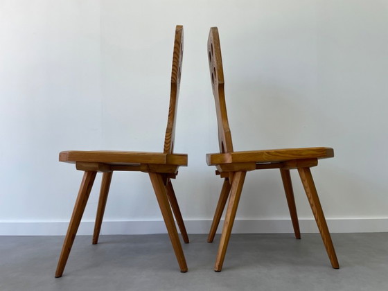 Vintage Brutalistische Eethoek – Tiroler Stijl (6 stoelen) – Eetkamerset, Wood (photo 5 of 18)