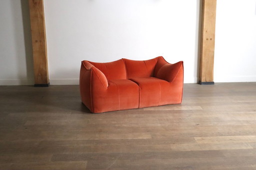 Le Bambole sofa in coral velvet By Mario Bellini For B&B Italia, 1970s
