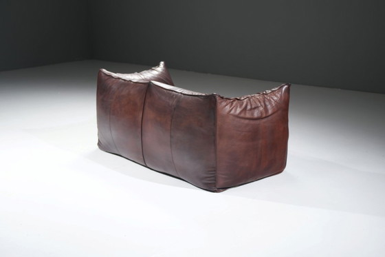 Image 1 of Perfecte, gepatineerde Le Bambole leren bank van Mario Bellini - B&B Italia