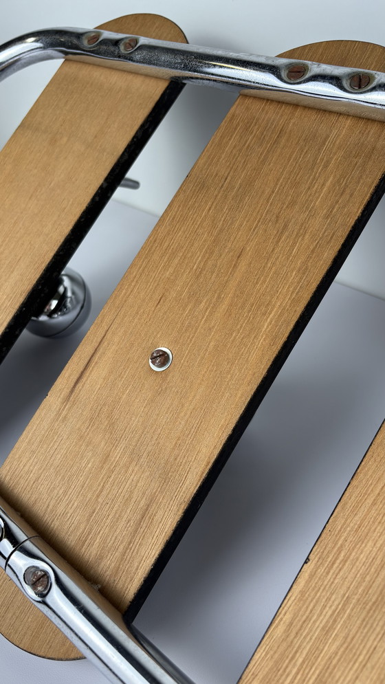 Image 1 of Appendiabiti da parete vintage anni Settanta in legno cromato e sfere argentate