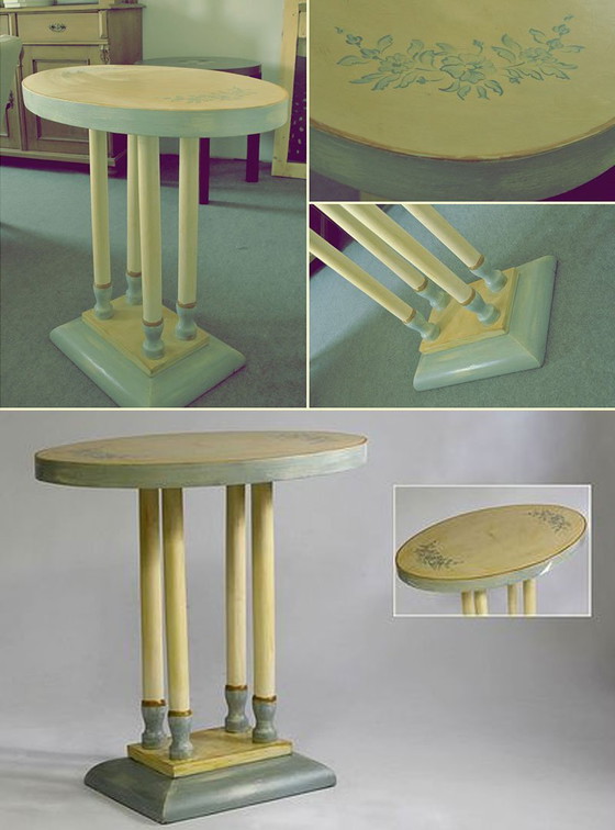 Table d'appoint Art Déco Peinte à la Main, Années 1930 – Tables d'appoint, Art Deco (photo 5 of 5)