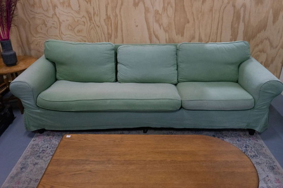 Image 1 of Canapé vintage en tissu vert
