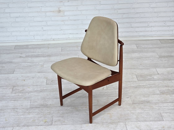 Image 1 of 1960er Jahre Dänisches Design von Arne Vodder, 3 Stühle, Teakholz, Möbelleder